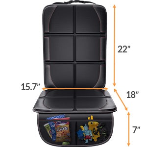 Large Waterproof Car Seat Protector This slits design leaves latch system access to accommodate anchor + seat belts. The cushion is durable and efficient to prevent indents, imprints and scratches from toys and pets’ paws on leather and cloth surface