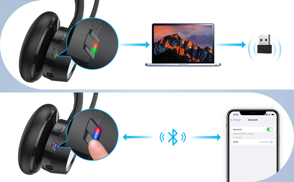 Office Headset with USB Dongle