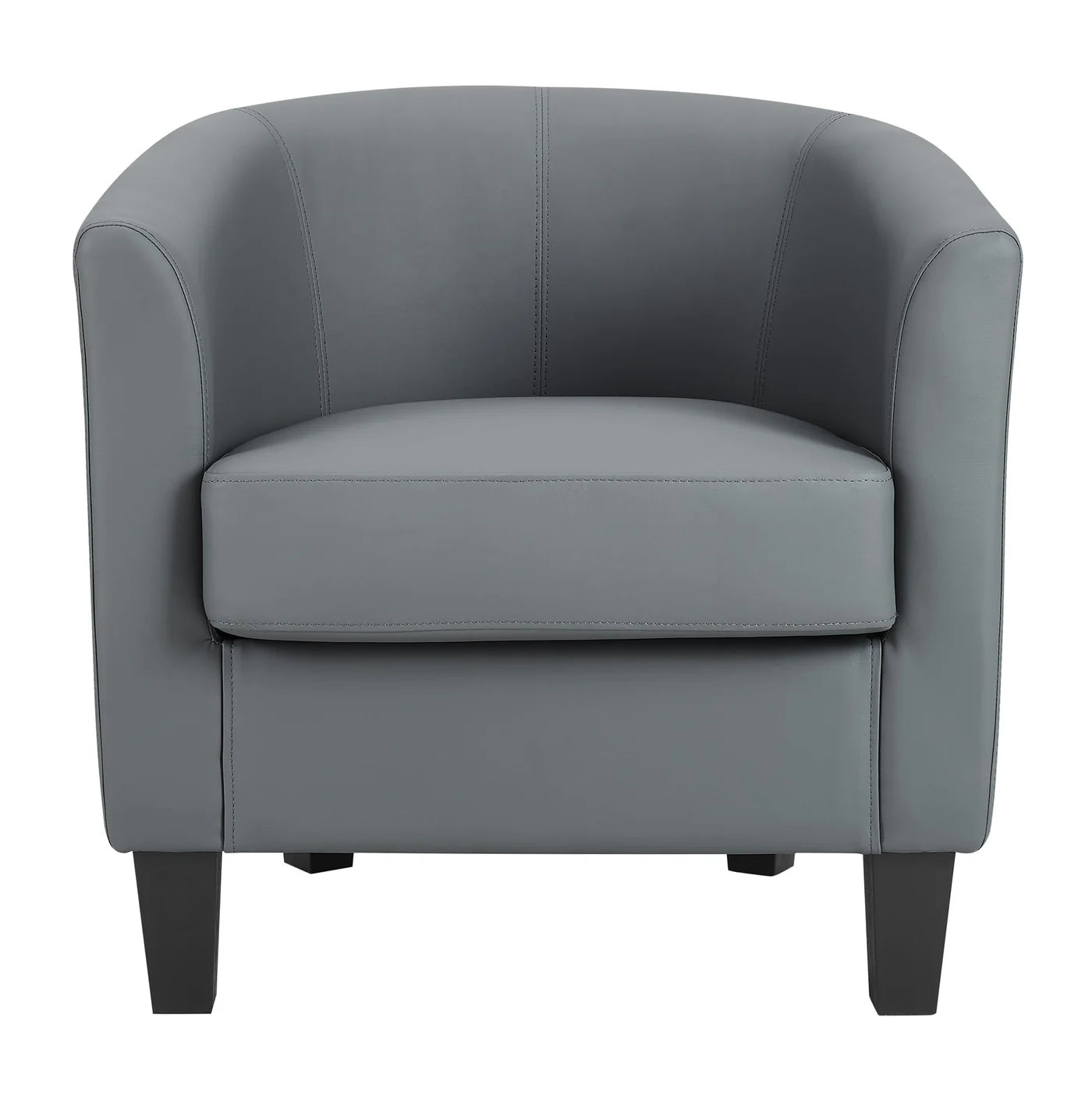 Club Chair with Wood Frame and Thick Padding, Light Grey, Mid-Century Modern Accent Chair, Linen Upholstery Armchair,