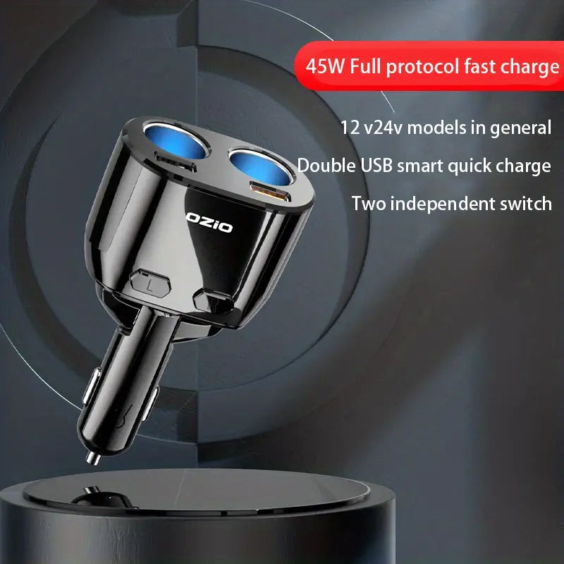 Fast Charge One Drag Three Two Cigarette Lighter Conversion Plug Usb