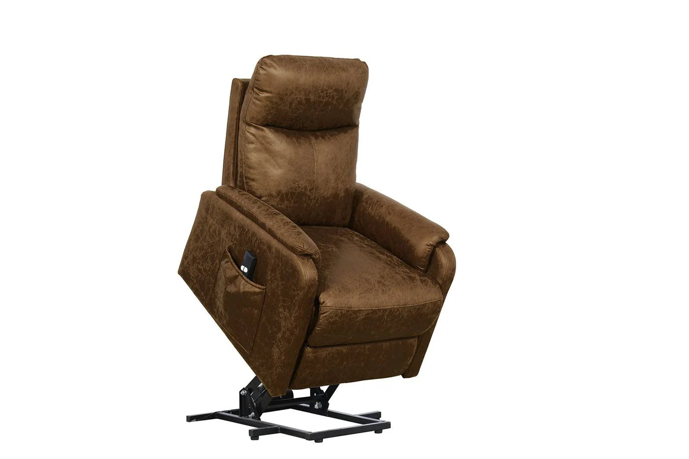 a generously stuffed headrest, and a convenient side pocket are cozy and functional, while polished microfiber yields a soft,Lift Recliner Chair