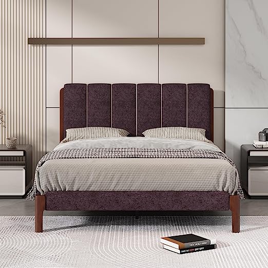 Queen Bed Frame, Molblly Bed Frame Queen with Upholstered Headboard,