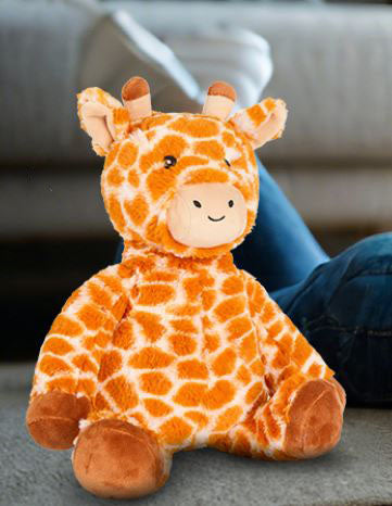 The giraffe stuffed animals are Made of very soft plush fabric filling, With a soft touch the giraffe plush is cozy to cuddle and snuggle