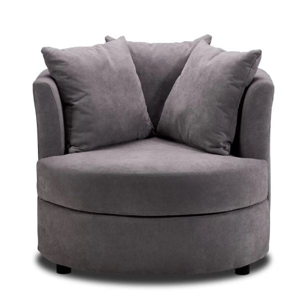 Modern Accent Chair, Velvet-Touch Fabric Leisure Club Chair for Bedroom, Grey