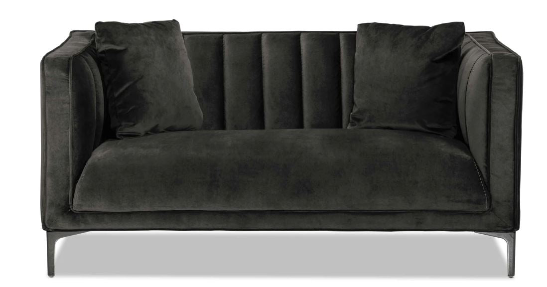 Sofa Couch with Armrest, Double Sofa with Sturdy iron Legs, Living Room Furniture, Dark Grey