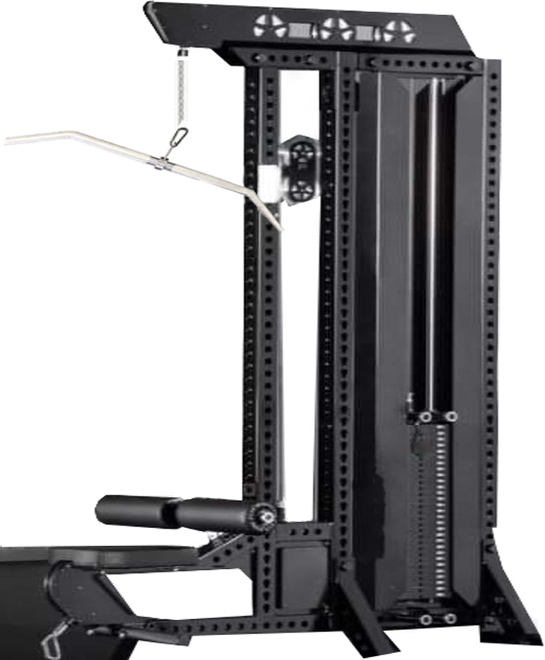 Pro Pull Down Machine - LAT Pulldown Low Row Machine and Steel Cable Machine with Pulleys