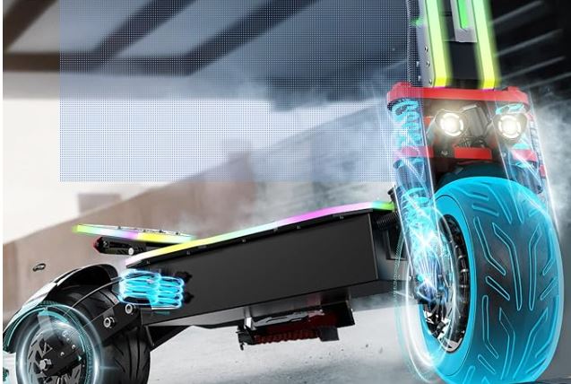 electric scooter for adults with a vibrant screen showing 𝐬𝐩𝐞𝐞𝐝, 𝐛𝐚𝐭𝐭𝐞𝐫𝐲 𝐥𝐢𝐟𝐞, 𝐦𝐢𝐥𝐞𝐚𝐠𝐞, and more. The precision-tuned Electronic Control System, 7000W Dual Motor, 88km/h(55mph) Fast E Scooter,  Long Range 60V 38Ah Battery with Seat Escooter