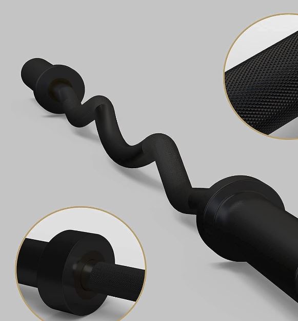 The design of needle roller bearing can rotate, strength training bars can hold 500lbs weight capacity. Home Gym Weight Bar, Chrome Curling Bar for 2 Inch Weight Plates