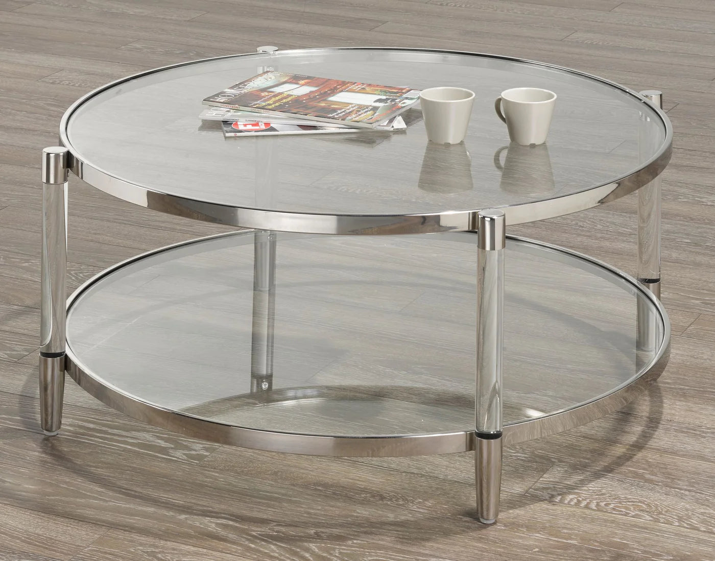 Chrome finished stainless frame, Lark Coffee Table