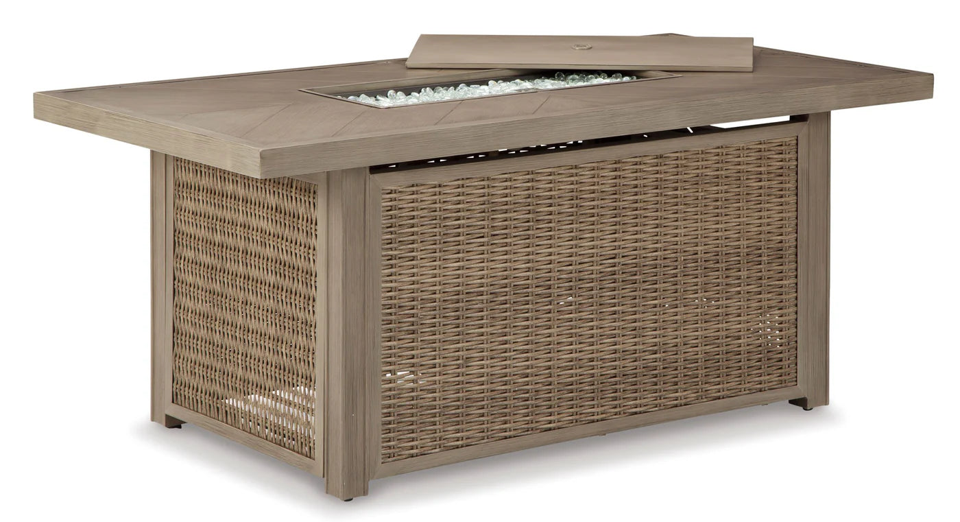 rust-resistant powder coated aluminum frame is ecofriendly and built to withstand the elements. When you’re lounging in the evening and hosting a s’mores session, Outdoor Fire Pit Table - Brown