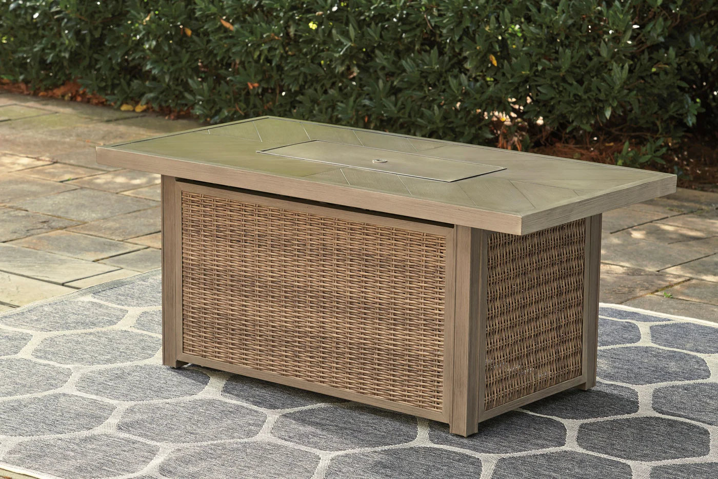 rust-resistant powder coated aluminum frame is ecofriendly and built to withstand the elements. When you’re lounging in the evening and hosting a s’mores session, Outdoor Fire Pit Table - Brown