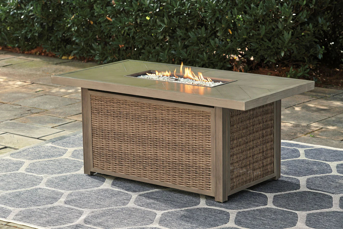 rust-resistant powder coated aluminum frame is ecofriendly and built to withstand the elements. When you’re lounging in the evening and hosting a s’mores session, Outdoor Fire Pit Table - Brown