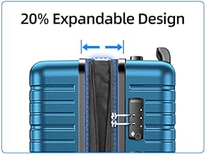 Lightweight Suitcases with Wheels PC+ABS Durable Travel Luggage TSA Lock