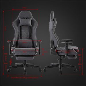 Gaming Chair with Massager Lumbar Support and Retractible Footrest, High Back Ergonomic Racing Style Computer Leather Executive Office Swivel Chairs Adjustable Armrests and Backrest