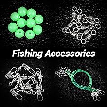 all accessories including fishing lures, hooks, Jig Head, Weights Sinker, Tackle Box and More Fishing Gear Lures Kit Set,