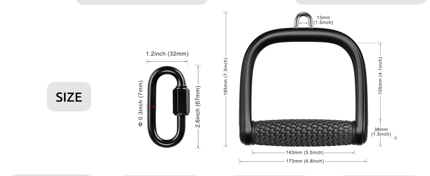 D Handle Cable Attachment, Cable Machine Handles, Cable machine handle grip is made of thermoplastic elastomer material, Additional angles can be provided for a more well-rounded workout.