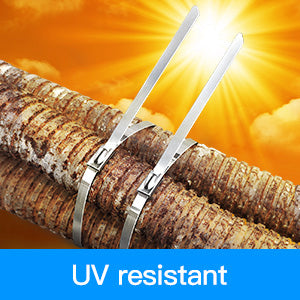 Metal Cable Ties-Suitable for Outdoor Chain, 100 Pcs 11.8 Inch,304 Stainless Steel Zip Ties