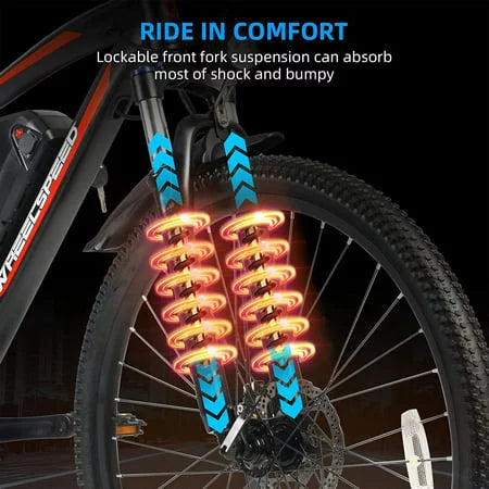 Electric Bike, 500W Motor Electric Bicycle for Adults, 91km Range , Wheelspeed 27.5 Shimano 7-Speed Commuter E-Bike