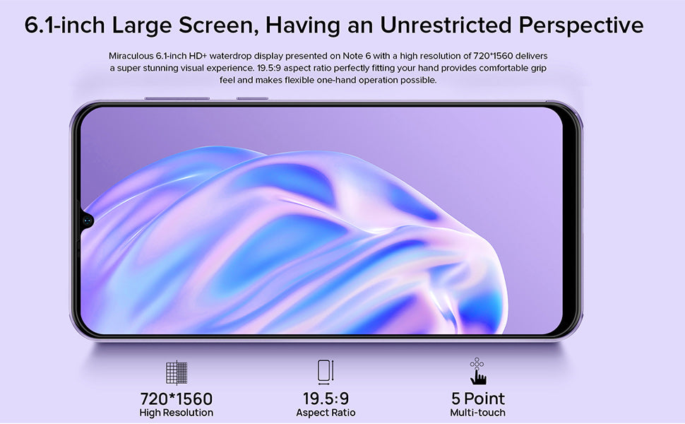 Ulefone Note 6 Unlocked Android Phones Canada, 3G Unlocked Smartphone, 32GB extened 128GB Storage, 6.1