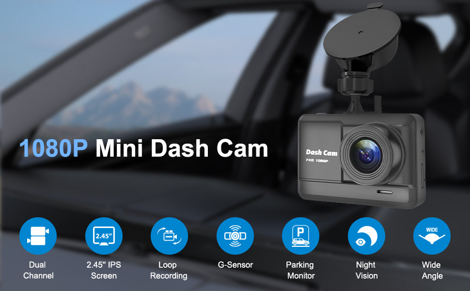 720P Waterproof Rear Camera, High Quality 32GB SD Card, 1080P FHD Front Camera Loop Recording & Accident Lock Super Wide Field of View Parking Monitor Camera
