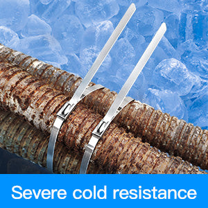 Metal Cable Ties-Suitable for Outdoor Chain, 100 Pcs 11.8 Inch,304 Stainless Steel Zip Ties