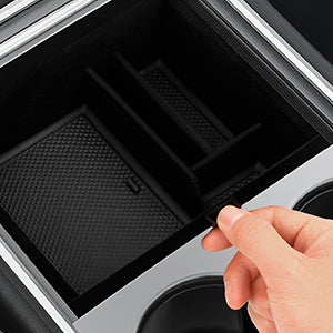 Accessories- Armrest Storage Tray and Hidden Storage Box, Cup Holder, Webcam Cover Tesla Center 7 Pcs