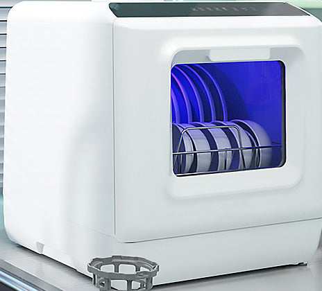 dishwasher with 73 hours of ventilation and drying function, anytime, anywhere to provide you with clean and sanitary tableware, Mini Dishwasher with 6 Programs, 360°Dual Spray