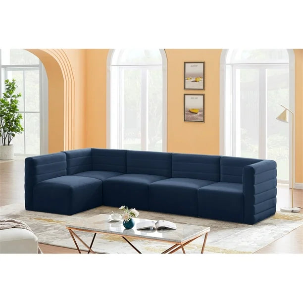 Quincy Navy Velvet Modular Sectional