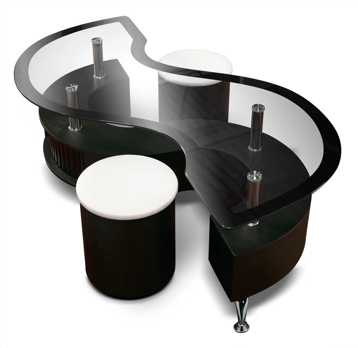 uniquely contemporary design, offee Table with Two Ottomans