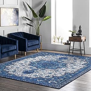 Blue Rug for Bedroom Living Room