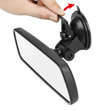 245mm Rear View Mirror with Suction Cup,9.6'' Flat Rear View Mirror with Suction Cup, The mirror size of the rearview mirror is 9.6 x 2.8 inches. It adopts a flat mirror design,