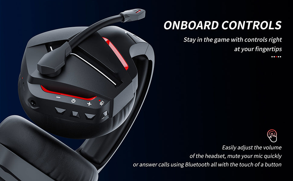 Gaming Headset, Bluetooth Gamer Headphones with Mic