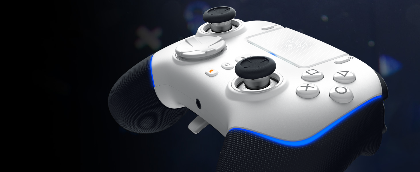 ighting style from over 16.8 million colors and a suite of effects via the Razer Controller app for iOS and Android, Controller for PlayStation 5 / PS5 PC: HyperSpeed Wireless - Mecha-Tactile Action Buttons - 8-Way Microswitch