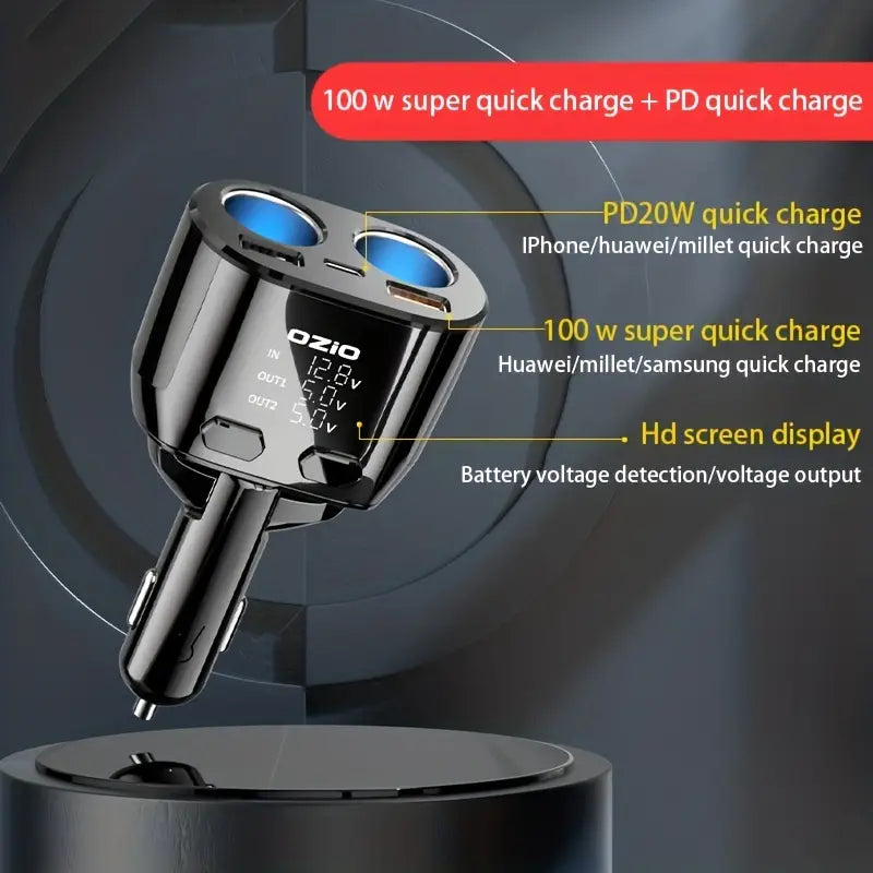 Fast Charge One Drag Three Two Cigarette Lighter Conversion Plug Usb