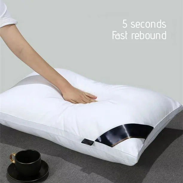 oft And Supportive Down Bed Pillow, Suitable For Back, Side, And Stomach Sleepers, Made Of Skin-friendly Cotton Fabric,