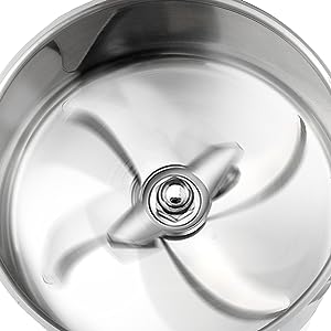 this grain grinder can only be turned on after the lid is fully buckled. There is two induction switches in the buckles on the both sides.Stainless Steel for Commercial Spice Grinder