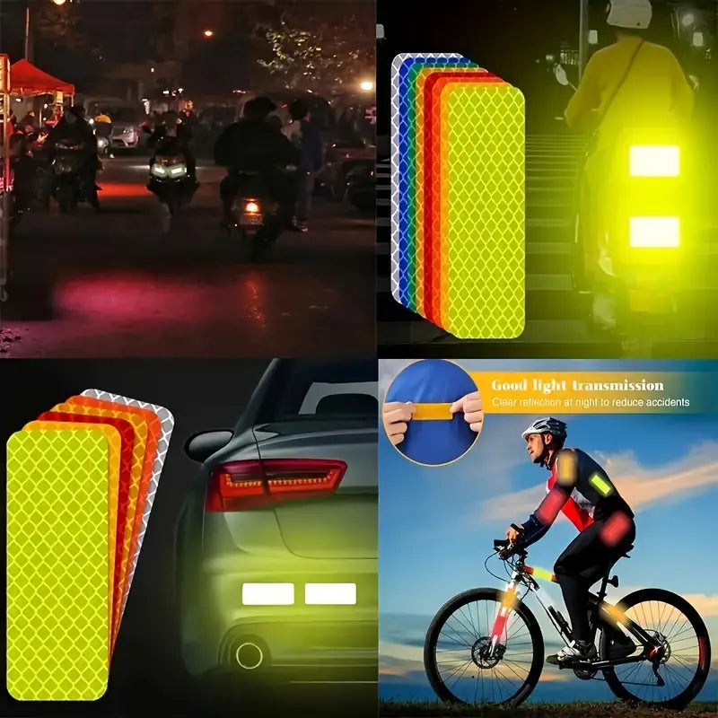 Tire Anti-collision Adhesive Strips, Creative Motorcycle Bike Stickers-Car Wheel Hub Reflective Stickers,-10/20pcs