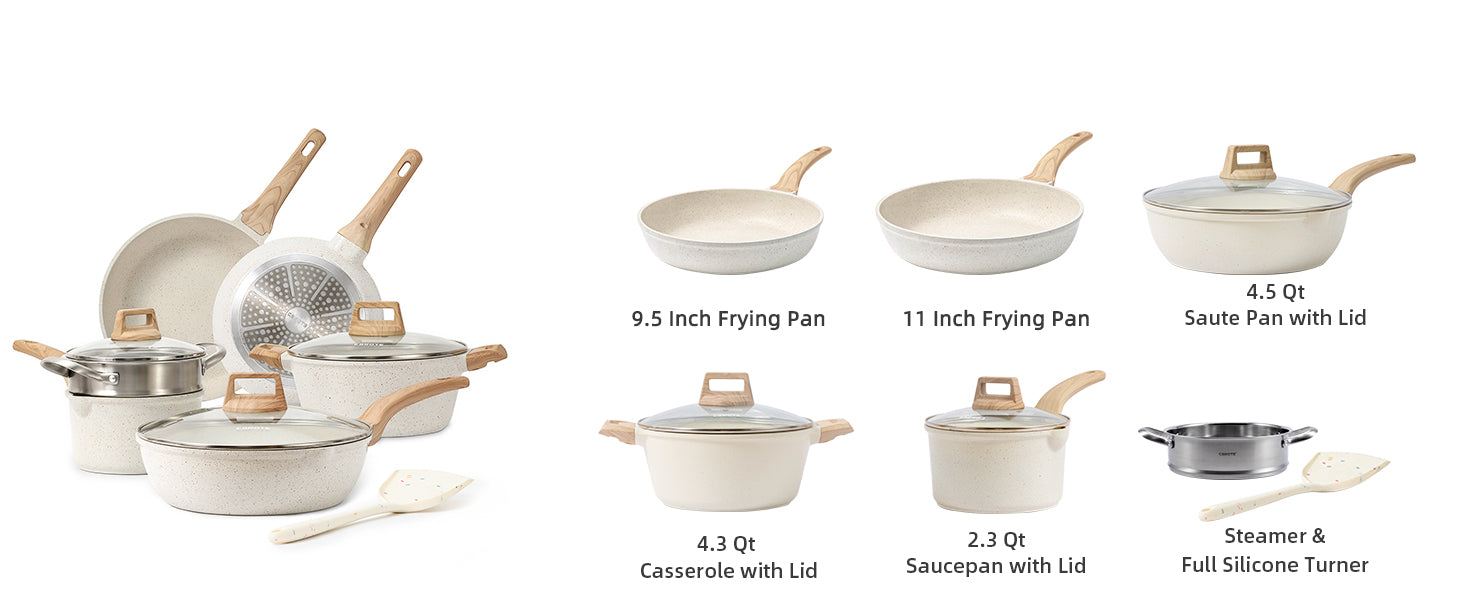 10 pcs Pots and Pans Set, Nonstick Cookware Set Detachable Handle, Induction Kitchen Cookware Sets Non Stick