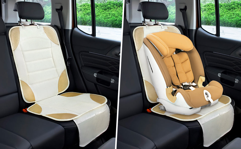 Two Pack car seat protectors can protects car fabric or leather seats from spills, scuffs, dirt, indentations and scratches. Non-Slip Backing, Carseat Protectors for Vehicles