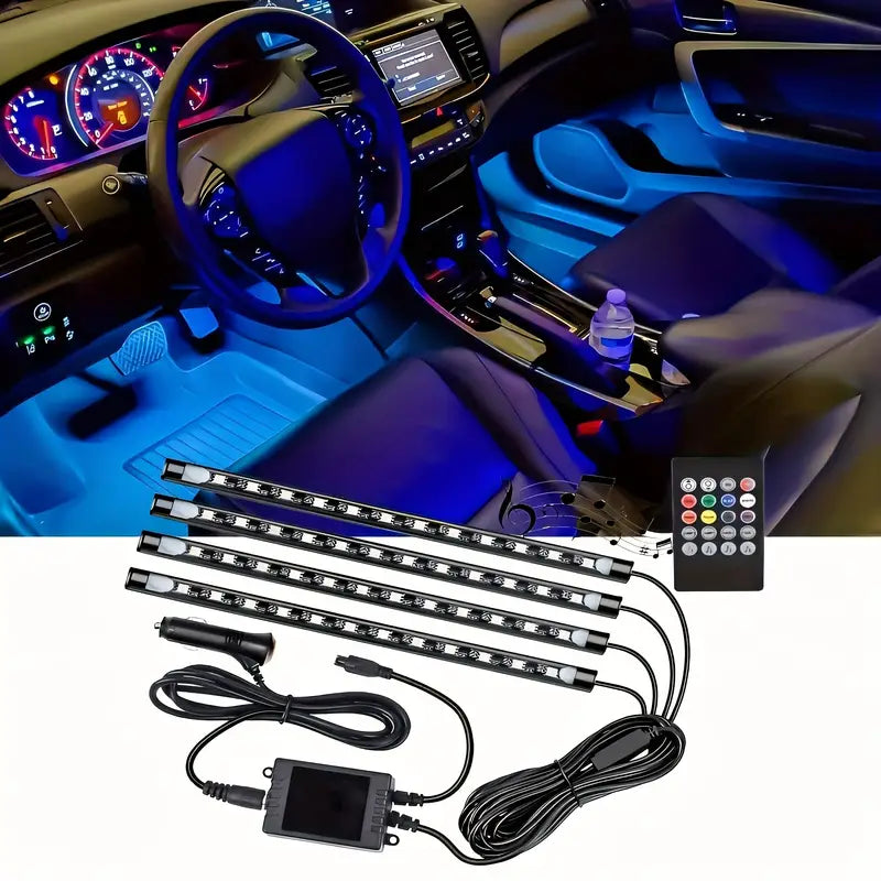 Car Accessories, Car Led Lights, Multicolored Music Car Strip Light, Under Dash Lighting With Sound Active Function,1pc Interior Car Coloeful Lights