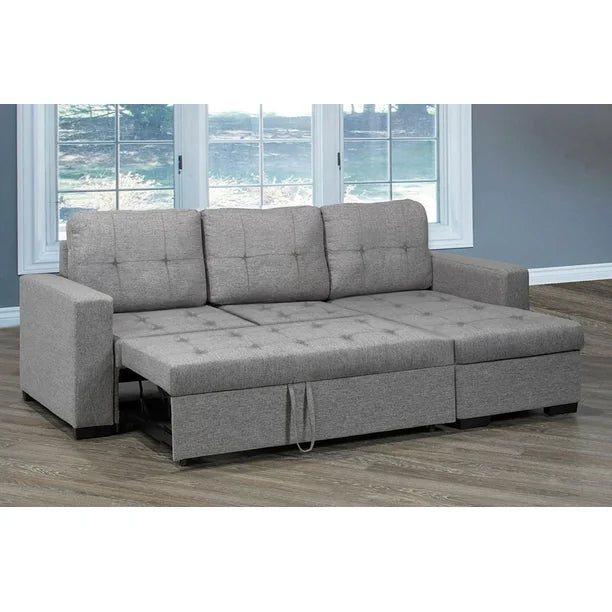 Linen Pullout Sofa Sectional