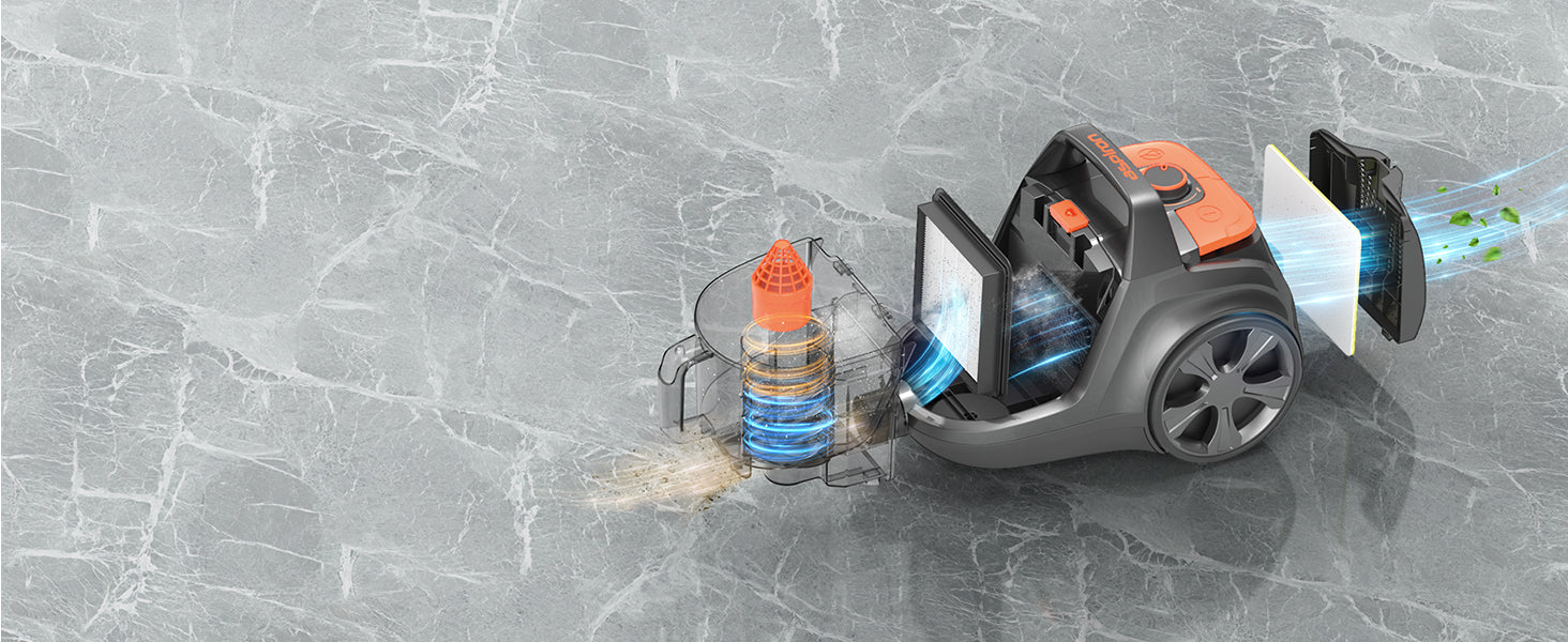 1200W Lightweight Bagless Vacuum Cleaner- Vacuum Cleaner5 Tools - HEPA Filter