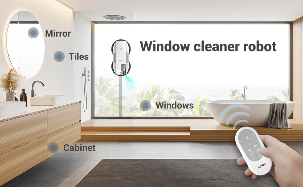 Outdoor High Rise Window , Window Robot Cleaner Automatic, with 6 Fiber Cloths
