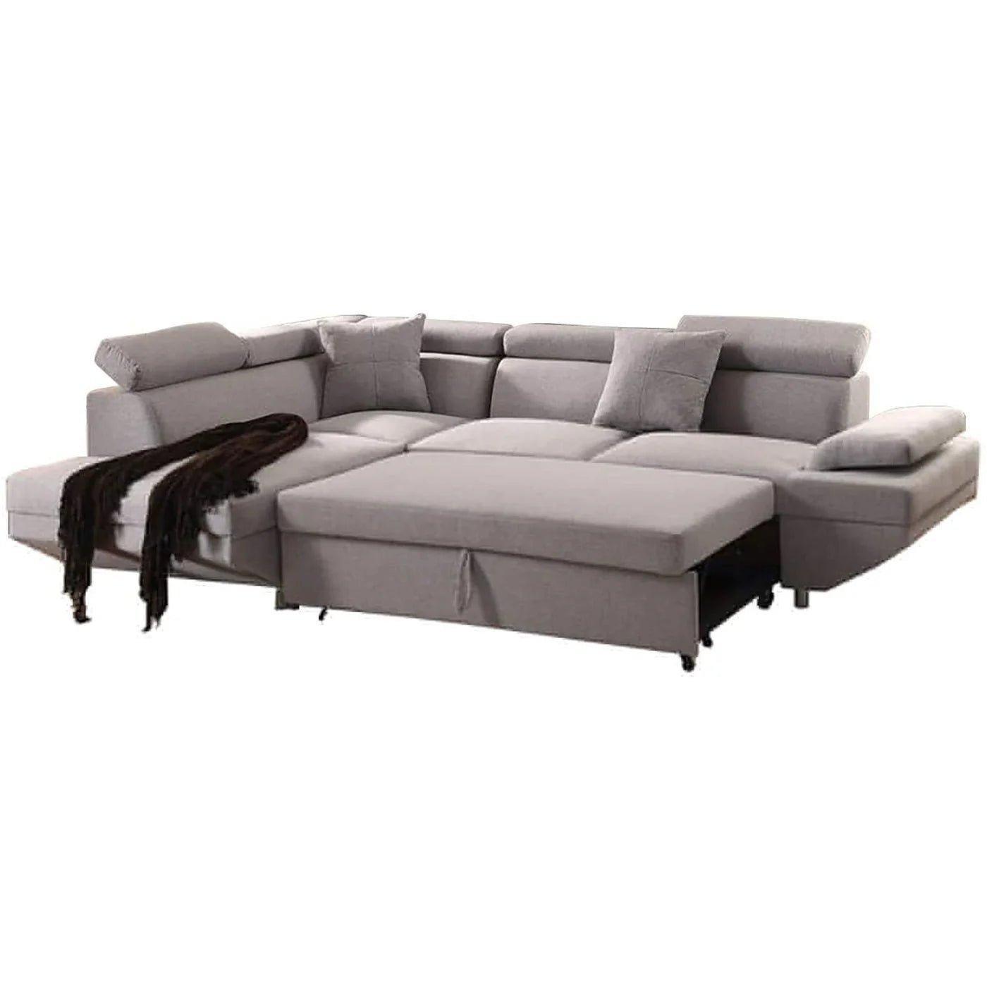 Upholstered Sleeper Sectional - Grey