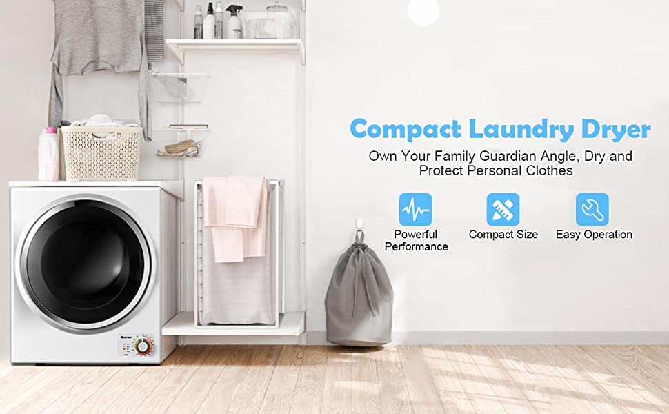 110V Electric Portable Clothes Dryer with Stainless Steel Tub
