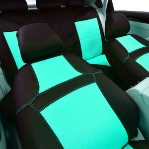 Making your car looks different and gorgeous. 100% WASHABLE AND BREATHABLE.5mm Composite Sponge Inside, Airbag Compatible Front seat only, Mint Blue