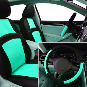 Making your car looks different and gorgeous. 100% WASHABLE AND BREATHABLE.5mm Composite Sponge Inside, Airbag Compatible Front seat only, Mint Blue