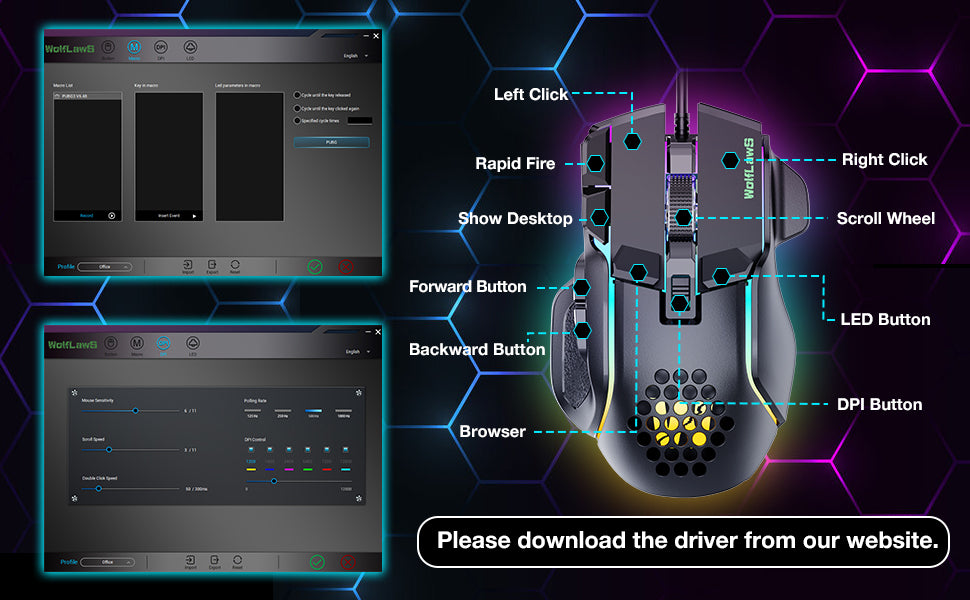 Gaming Mice with 12 RGB Backlit, High-Precision 12800 DPI, Redragon M908 gaming mouse is an essential computer accessory for die-hard gamers with its aggressive design for hands! You will be amazed by the unmatched comfort,
