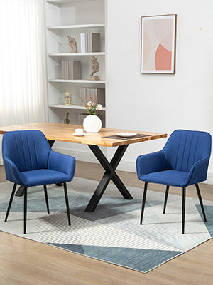 simple look blends well in a variety of stylish home setups. Soft cushioned seats and breathable linen fabric delivers exceptional comfort. Upholstered Kitchen Chairs, Linen Fabric Accent Chairs with Metal Legs