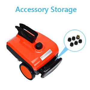 Steam Cleaner with 19 Accessories, Heavy Duty Household Steamer Chemical-Free Cleaning, 1.5L Dual-Tank Rolling Cleaning Machine for Carpet, Floor, Window and Car